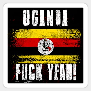 Uganda Fuck Yeah! Wartorn Distressed Flag Sticker